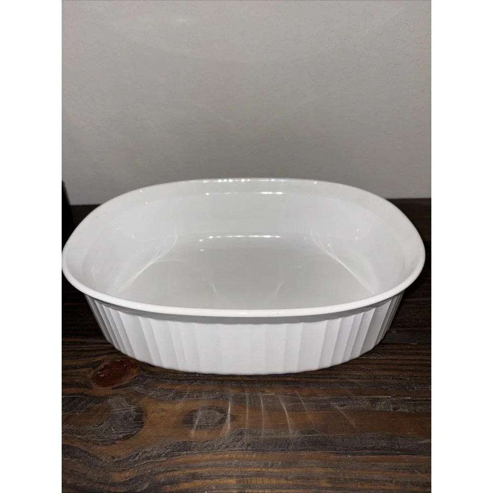 Corning Ware French White F-2-B 2.8 Lt & F-12-B 1.8 Lt Casserole Dishes No Lids